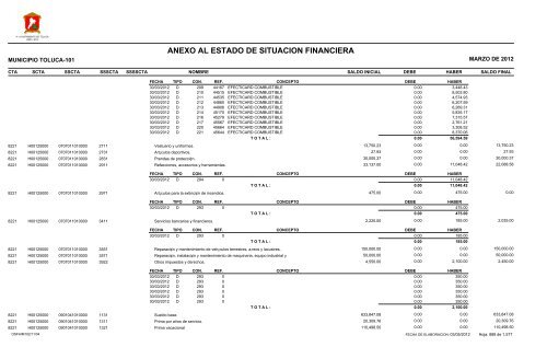 ESTADO DE SITUACION FINANCIERA - Toluca