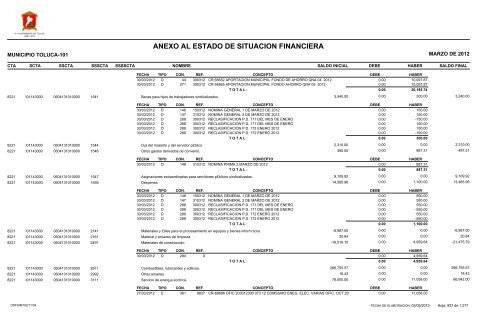 ESTADO DE SITUACION FINANCIERA - Toluca