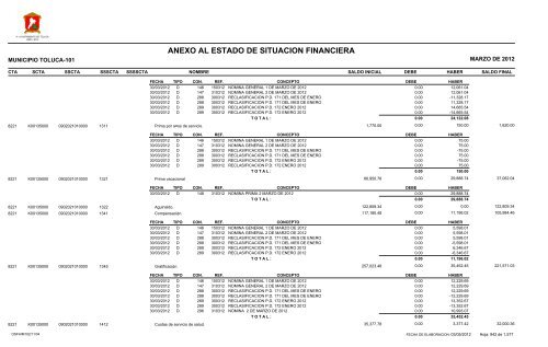 ESTADO DE SITUACION FINANCIERA - Toluca