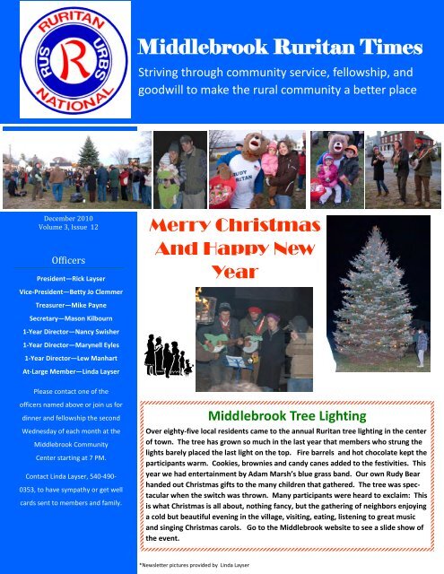 Ruritan Times December 2010 - Middlebrook Virginia Community ...