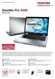 Satellite Pro S200 Built to last - Computer Systems - Toshiba