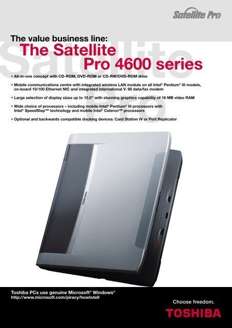 The Satellite Pro 4600 series - Toshiba