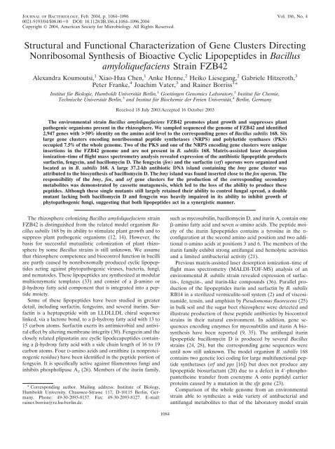 Bacillus amyloliquefaciens - ABiTEP GmbH