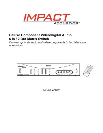 Deluxe Component Video/Digital Audio 6 In / 2 Out Matrix Switch