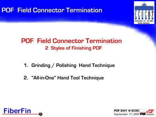 Industrial POF Connectors - POF Application Center