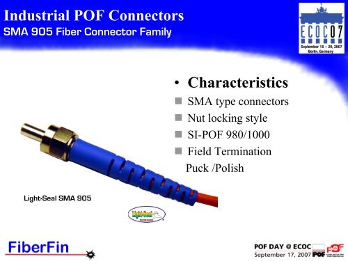 Industrial POF Connectors - POF Application Center