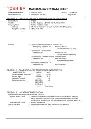 TOSHIBA MATERIAL SAFETY DATA SHEET