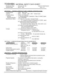 TOSHIBA MATERIAL SAFETY DATA SHEET - Image Star