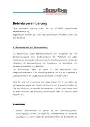 Betriebsvereinbarung - Laube Sozialpsychiatrische Aktivitäten GmbH