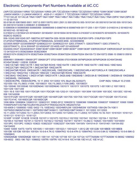 Electronic Components Part Numbers Available at iiiC.CC