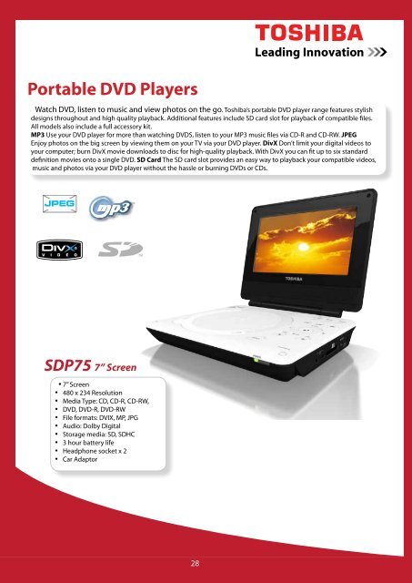 Toshiba TV & DVD Catalogue Q1 2012 - Total Import Solutions
