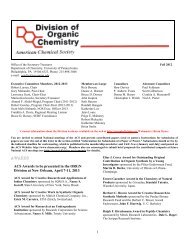 Fall 2012 Newsletter (PDF) - ACS Organic Division