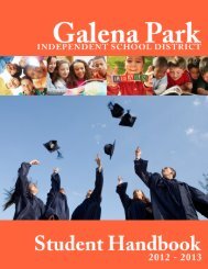 Student Handbook - Galena Park Independent School District