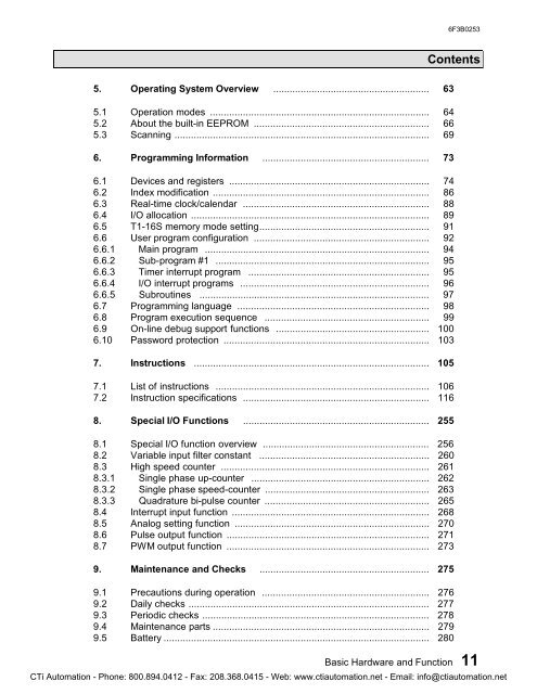 Toshiba PROSEC T1-16S PLC User's Manual - CTi Automation