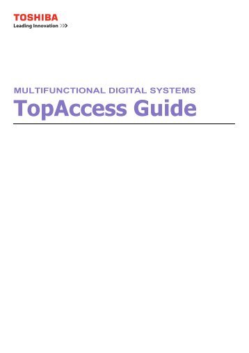 TopAccess Guide - Zoom Imaging Solutions, Inc