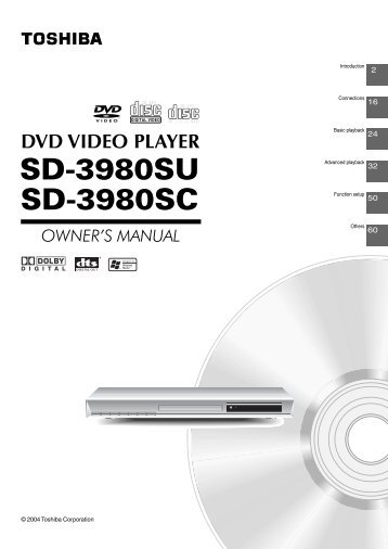 SD3980 Owner's Manual - English - Toshiba Canada