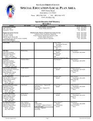 special education local plan area - San Luis Obispo County SELPA