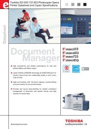 Toshiba eStudio 523 603 723 853 Photocopier Specifications
