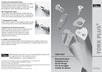 TORX PLUS Klemmschrauben - komet group