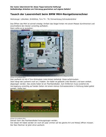 Tausch der Lasereinheit beim BMW MK4 ... - Mini2.info