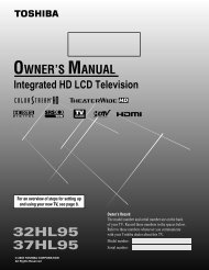 37HL95 Owner's Manual - Toshiba Canada
