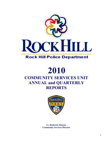 COMMUNITY SERVICES UNIT ANNUAL and ... - City of Rock Hill