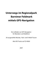 Unterwegs im Regionalpark Barnimer Feldmark mittels GPS ...