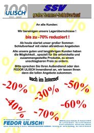 bis zu -70% reduziert ! - Fedor Ulisch GmbH