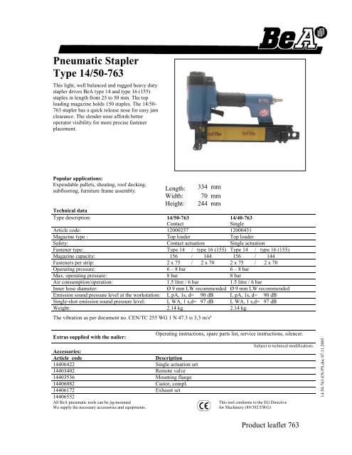 Bea air sale staple gun parts