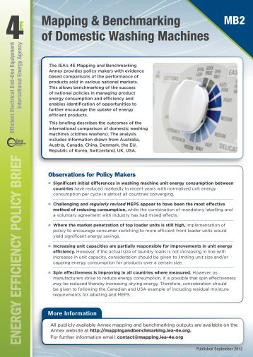 Mapping & Benchmarking of Domestic Washing Machines