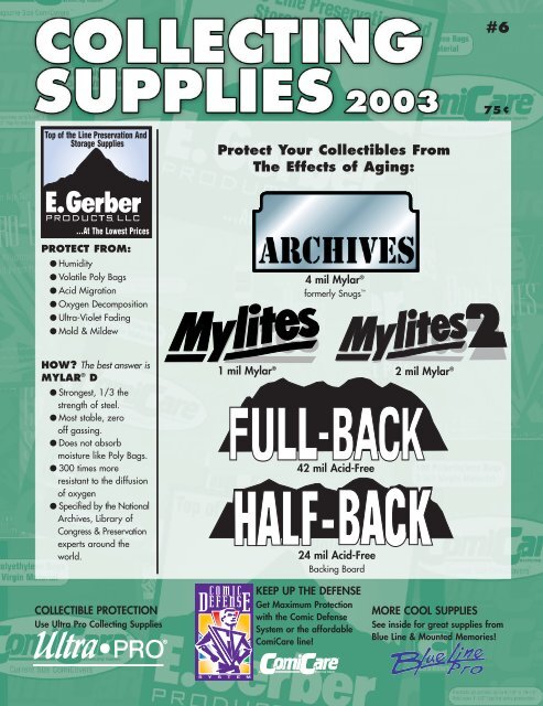 Pack of 50 E Gerber Full Back Premium Archival Large Comic Book Boards