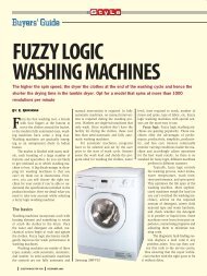 FUZZY LOGIC WASHING MACHINES - Electronics For You