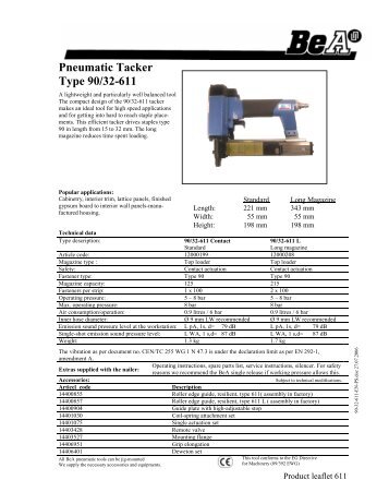 Pneumatic Tacker Type 90/32-611 - BeA