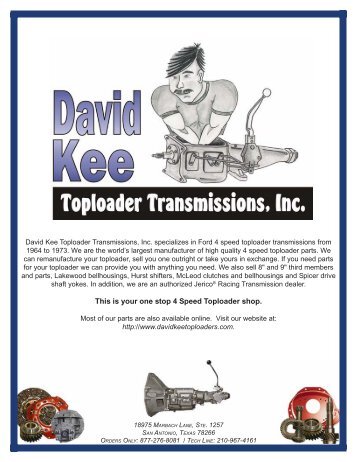This is your one stop 4 Speed Toploader shop. - David Kee ...