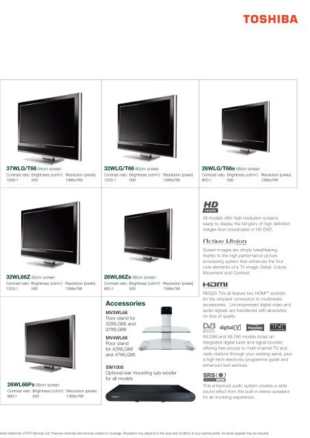 REGZA is an impressive collection of LCD televisions bringing a ...