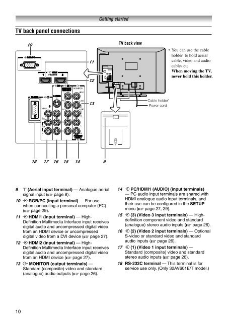 32AV600E 32AV600T 32AV600Y 32AV601E ... - Toshiba REGZA