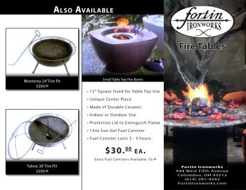 Fire Tables - Fortin Ironworks