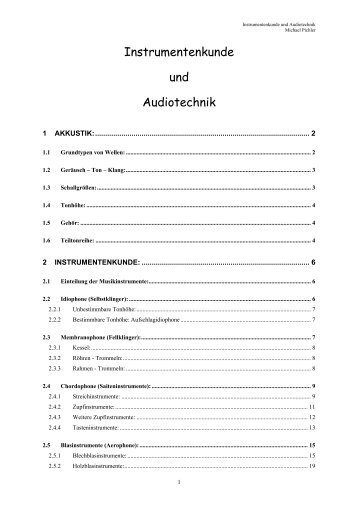 Instrumentenkunde und Audiotechnik - teacher