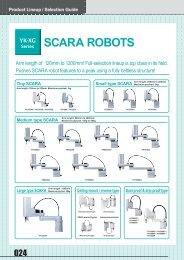 Product Lineup / Selection Guide YAMAHA SCARA robots