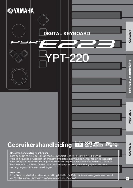 PSR-E223/YPT-220 Owner's Manual - Thomann