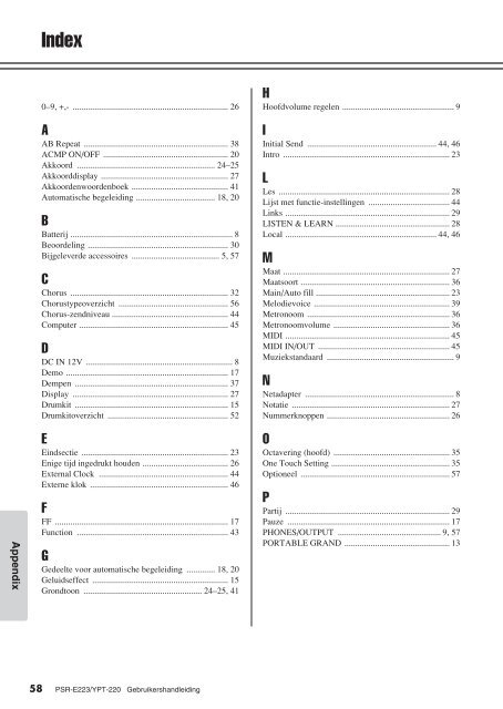 PSR-E223/YPT-220 Owner's Manual - Thomann