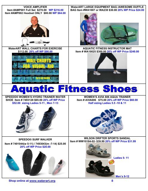 2013 Equipment & Apparel Catalogue - WaterART Fitness