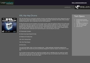 XXL Hip Hop Drums Tech Specs - Loopmasters