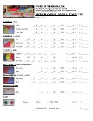 Friends of Fakahatchee, Inc. MERCHANDISE ORDER FORM 2012