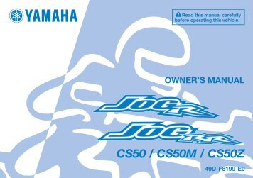Yamaha Jog Scooter Owners Manual