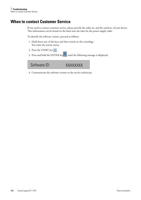 Characteristics of the Sorvall Legend XT/XTR - Fisher Scientific