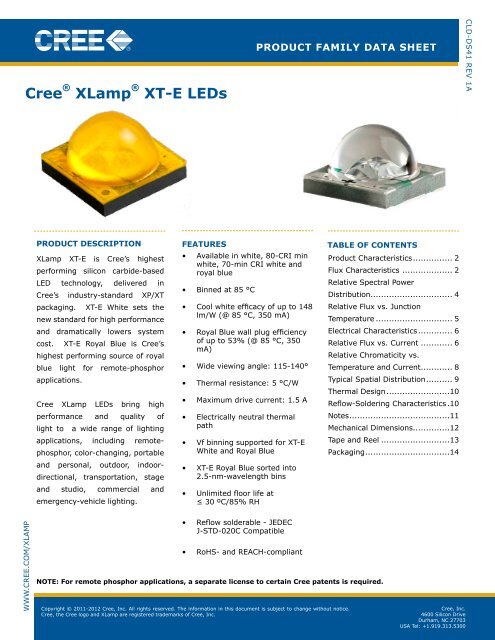 Cree XLamp XT-E Royal Blue LEDs