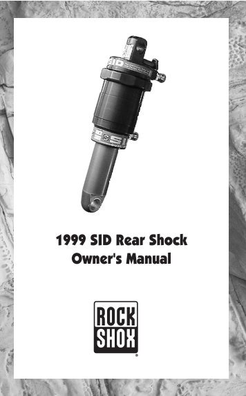 1999 SID Rear Shock Owner's Manual