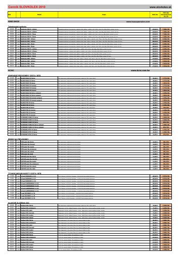 SLOVKOLEX cennik 2010 - SLOVKOLEX.sk