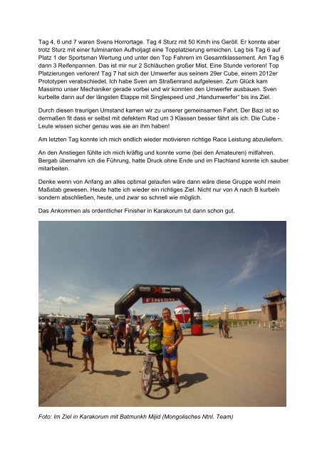 Gedanken zum Start bei der Mongolia Bike Challenge - VeloTeam ...